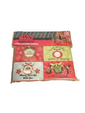 Disney Star Wars Holiday The Mandalorian The Child Sponges Set of 4